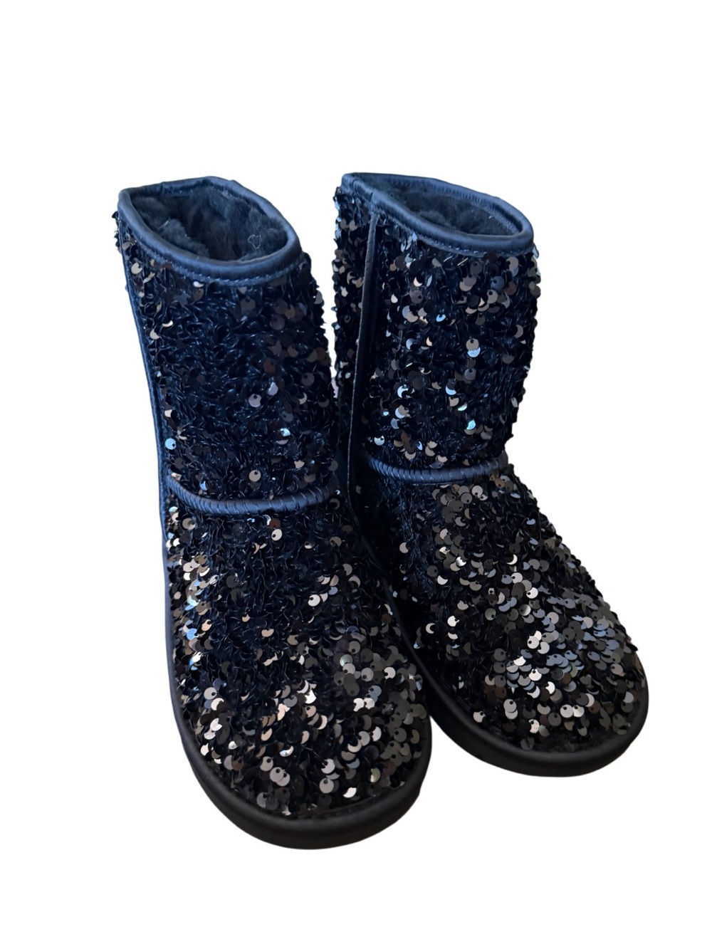 UGG Classic Short Chunky Black Sequin Boots-NWOT Size 4